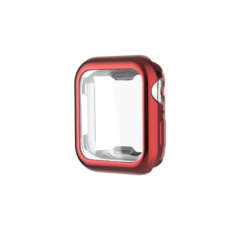 red Тонкий, мягкий, из полиуретана чехол для Apple Watch Series 5 44 мм 40 мм покрытие Защитная крышка для iwatch Series 4 44 мм 40 мм аксессуары для часов - Цвет: red