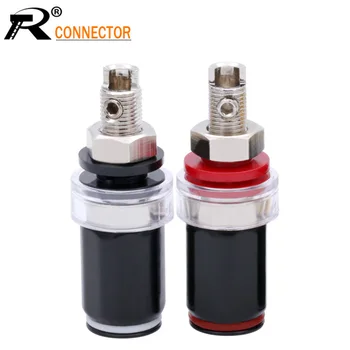 

2pcs Solderless Crystal Terminal 50mm Pure Copper Nickle-plated Terminal Block Amplifier Audio Banana Jack Socket Connector