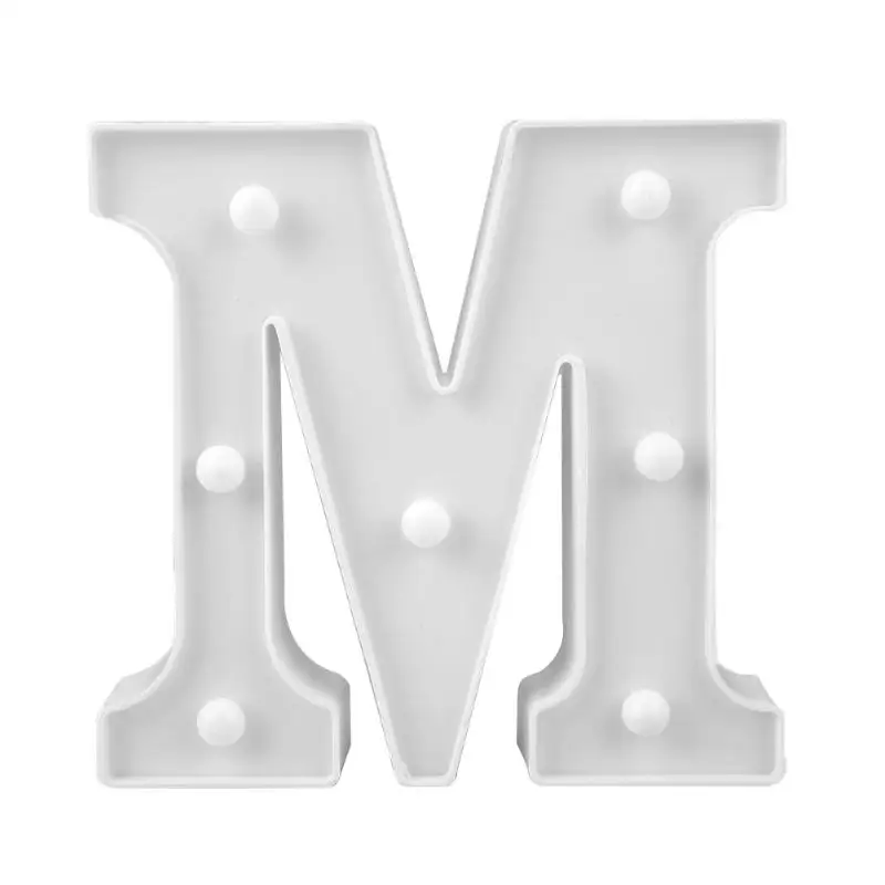 3D 26 букв Алфавит светодиодный светильник Marquee настенный ночной Светильник - Цвет: M