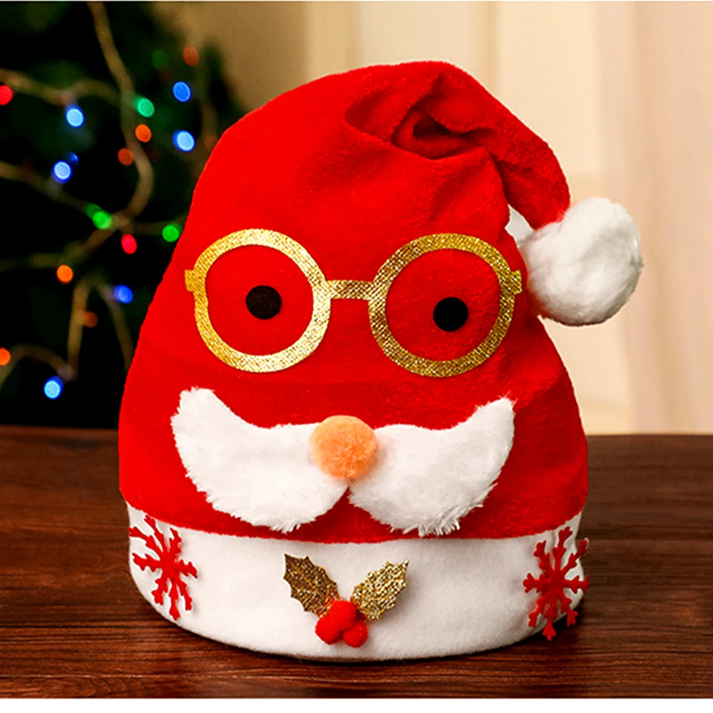 Рождественская шапка рождественские шапки Санты шапка с оленями Рождественская Детская шляпа Рождественская шляпа для взрослых Рождественское украшение для дома Прямая поставка