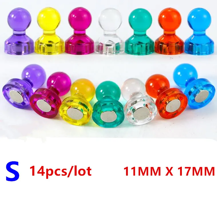 S 14pcs 1 упаковка цветные сильные магниты доска для заметок Thumbtacks сообщение на холодильник стикер магнит для доски NdFeB магнитный случайный цвет - Цвет: S 14pcs