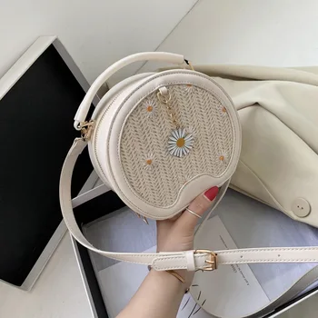 

Summer Fashion Bags New Style Chao Wang Red Small Round Bag Western Straw Shoulder Women Versatile Ins Women'S Ba