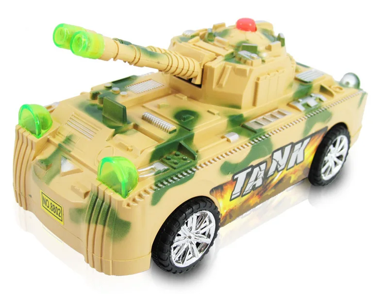 Military Model Children's Electric Toy Car Universal Music Light Tanks Boy Toys Educational Electronic Musical Plastic 2021