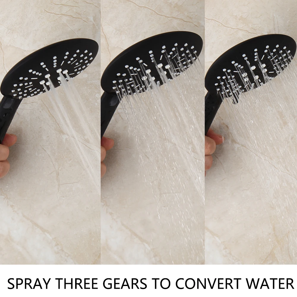 Torayvino Bathroom Bathtub Shower Faucet Set Black Wall Mount Rainfall Shower Head 2 Functions 1 Handle Faucets Mixer Tap bathroom shower faucet set bathroom faucet