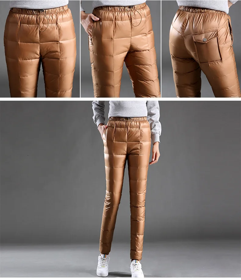 Winter Women Pants Outdoors Down Pants High Waist Thickening Warm Pants For Women Trousers Female