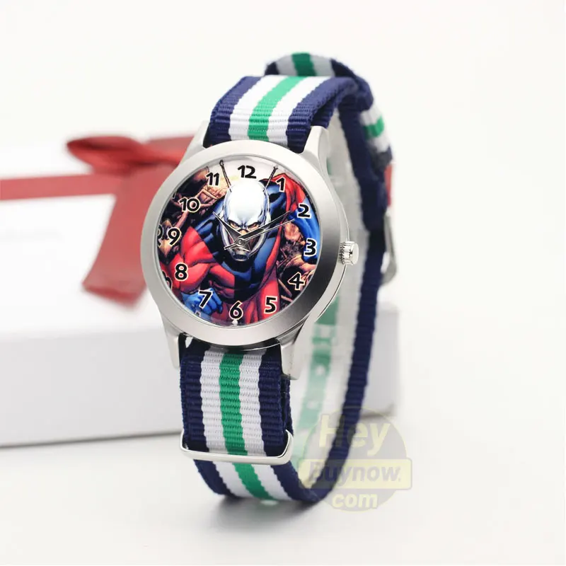 Аниме Мода Дети Холст ремешок наручные часы милые дети кварцевые часы Мальчики светящиеся нейлоновые спортивные часы подарок ant часы для девочек