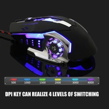 V5 проводной светодиодный с подсветкой 4000 dpi оптическая USB эргономичная ПК ноутбук игровая мышь NC99