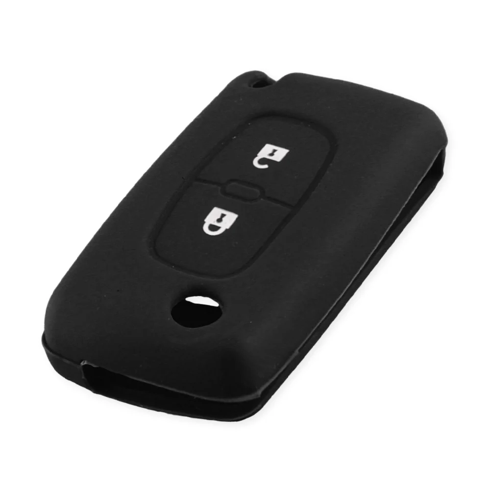 KEYYOU 2 кнопки силиконовый пульт дистанционного ключа чехол КРЫШКА ДЛЯ peugeot 206 207 307 308 407 607 для Citroen C3 C4 C4L C5 C6 Автомобильный держатель для ключей
