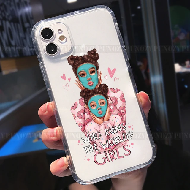 Cute girl Super MoM Baby Phone Case For iPhone 12 PRO 13 pro max XR 11 PRO MAX 8 7 6 plus XS MAX Father's Day Love Soft TPU Case w2021