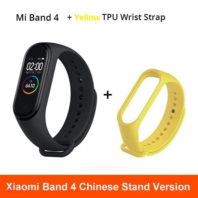 add yellow strap Xiaomi MiBand 4 1 S Смарт-браслет с сенсорным экраном для Android IOS 1 S фитнес Xiaomi Mi Band 4 - Цвет: add yellow strap