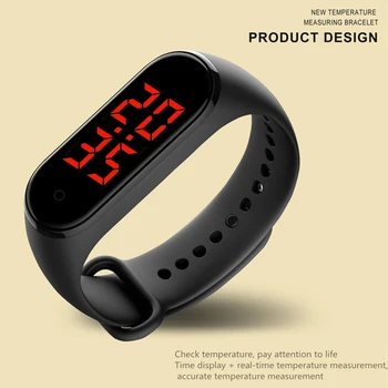 

New LED Thermometer Wristband Smart Temperature Monitoring Intelligent Thermometer Bracelet Watch