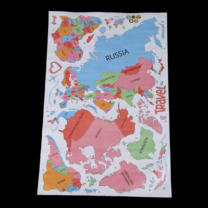 Карта мира съемные настенные наклейки художественная надпись Наклейка