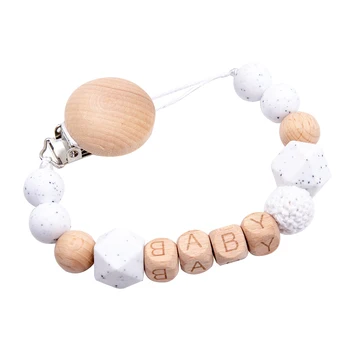 

Nipple Safe Pacifier Clip Toy Anti Fall Infant Handmade Eco Friendly Nursing Baby Teething Gift Holder Silicone Beads Chain