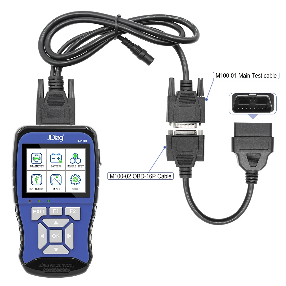 Original Design Jdiag M100 Motorcycle Diagnostic Tool Moto Scanner 12V Battery Tester Intelligent Dual System Multi Brand Update