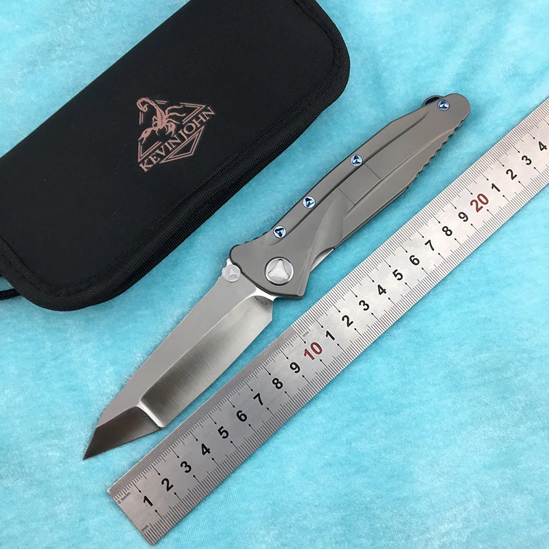 Складной нож Kevin John Delta Flipper клинок S35VN из титанового сплава ручка для кемпинга