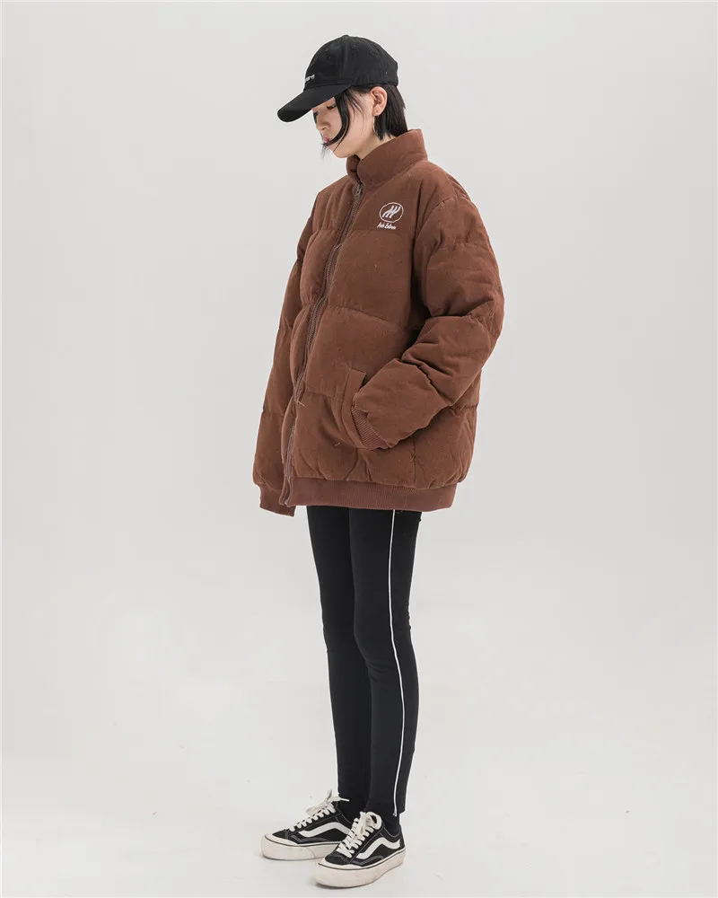Dark Icon Corduroy Solid Color Parkas Men Winter Cotton Padded Street Fashion Men's Coats Outerwear Coats for Men