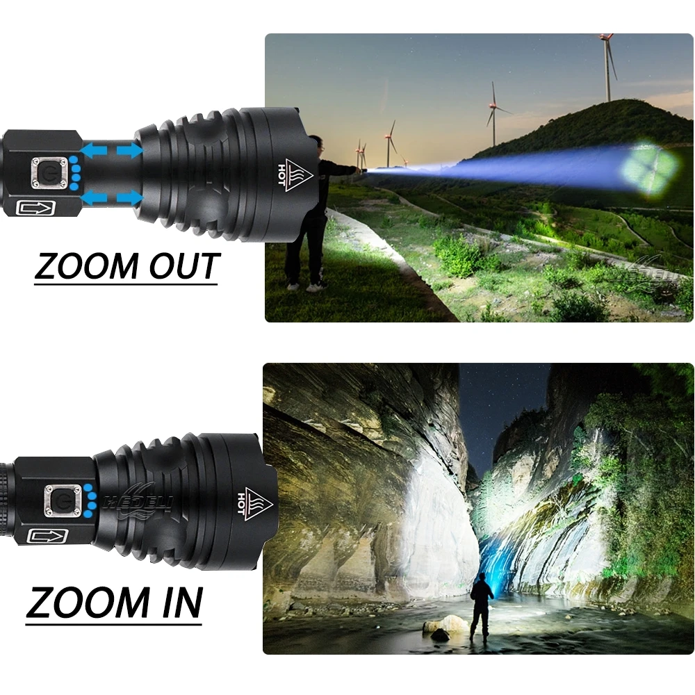 Самый мощный светодиодный фонарик 300000 люмен XHP90.2 18650 или 26650 USB фонарь XHP50 XHP70