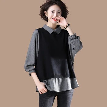 

2020 Spring New Silk Shirt Printing Long Sleeve Loose Thin Women's Top sweater