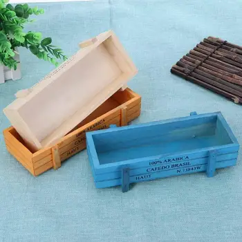 

Vintage Wooden Box Garden Desktop Flower Pot Trinket Decorative StorageCase Home Office Retro Style Storage Box 2020
