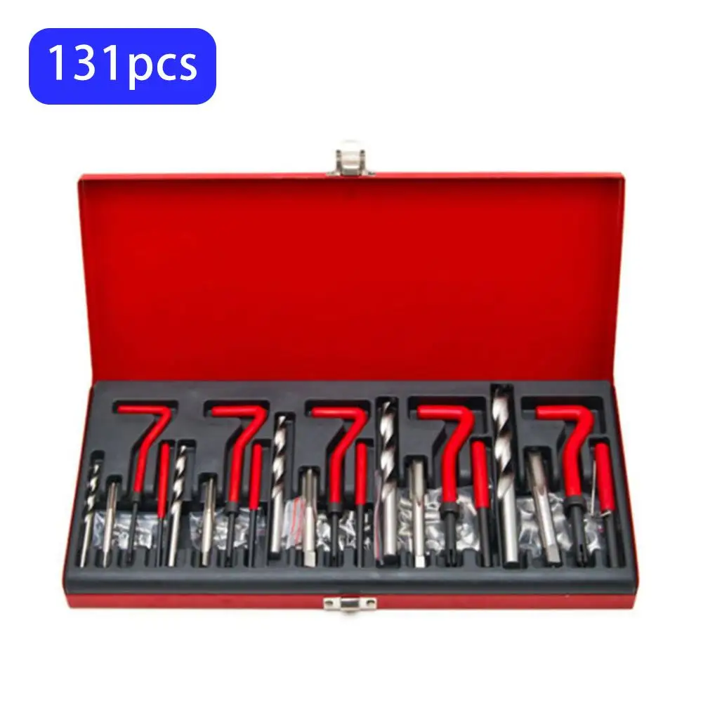 

131PCS/Set Auto Car Thread Repair Kit Thread Tapping Repair Tool Set Engine Block Restoring Damaged Thread Insert Kit