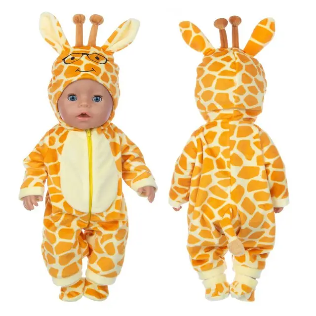 1Set Sweater Suit+hat+scarf +gloves Fit 17inch 43cm Doll Clothes Born Baby Suit For Baby Birthday Festival Gift 13