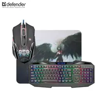 Клавиатура и мышь Defender Reaper MKP-018 RU, мышь+клавиатура+ковер