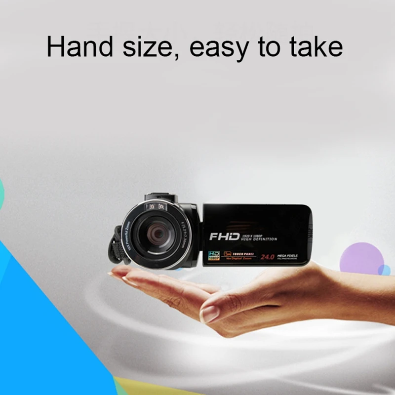 Видеокамера 1080P Full Hd Портативная Цифровая видеокамера 2400W Pixel 8X цифровой зум 3,0 дюймов ЖКД видеокамера с экраном