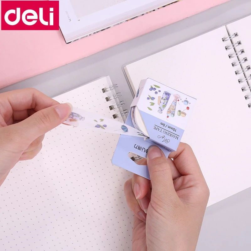 1 шт. Deli HZ027 клейкая лента 15 мм x 5 м вкусные продукты декоративная клейкая лента твердая бумага Васи Лента Скрапбукинг наклейка этикетка