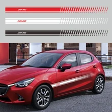 2 шт./лот спортивные гоночные полосы автомобильные наклейки для Mazda Demio Авто кузова виниловые наклейки для автомобиля стикер s