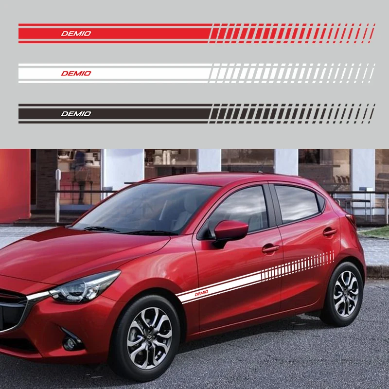 2 шт./лот спортивные гоночные полосы автомобильные наклейки для Mazda Demio кузова