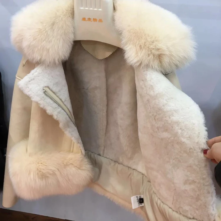 genuine leather jacket with fox fur collar (4)