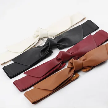 

Ladies Elastic Waistband Fashion Decoration Belt Elastic Waist Soft Wide Belt red Bowknot Women Cummerbund 2020 new