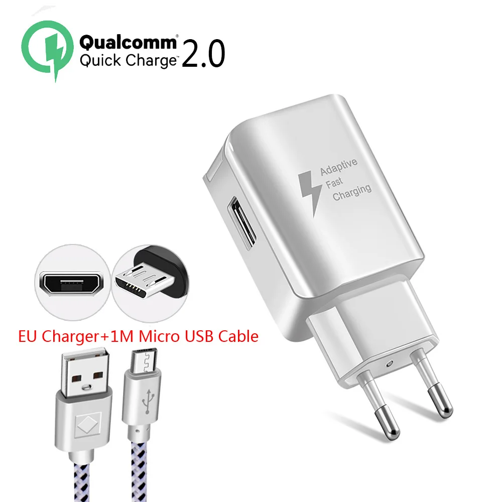 USB Зарядное устройство 5 V/2A 9В/1.67A Через переходник для розетки ЕС штепсельная вилка американского стандарта для samsung huawei LG XIAOMI - Тип штекера: Charger With Cable