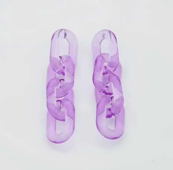 Purple FishSheep массивные прозрачные акриловые длинные серьги-цепочки для женщин Смола цепочка геометрического стиля серьги с каплями вечерние ювелирные изделия Brincos - Окраска металла: Purple