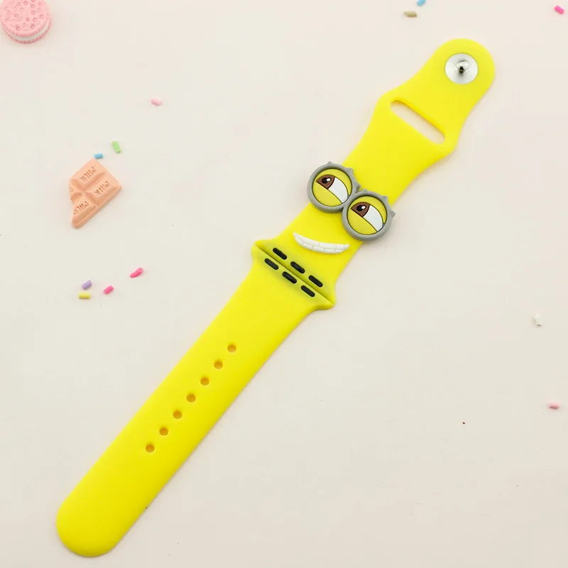 Silver Силиконовый ремешок для Apple Watch, серия 4, 3, 2, 1, 38 мм, 42 мм, iwatch 5, ремешок для часов 44 мм, 40 мм, спортивный браслет, резиновый, милый, водонепроницаемый - Color: Silver