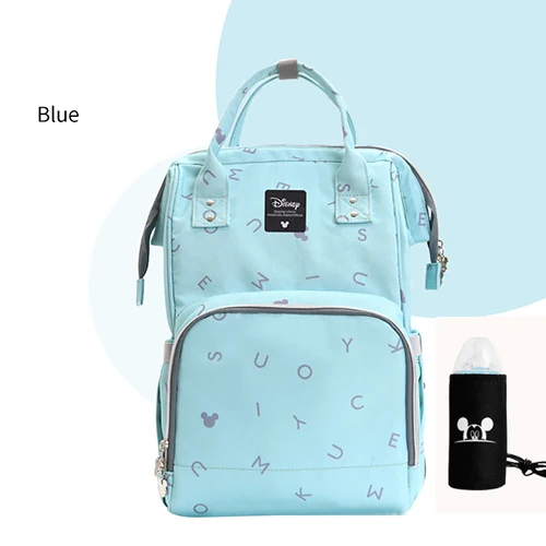 blue Сумки-коляски disney, большая емкость, Сумка Для материнских подгузников, USB, детская коляска, для мам, уход за ребенком, органайзер, рюкзак для путешествий, с буквами - Цвет: blue