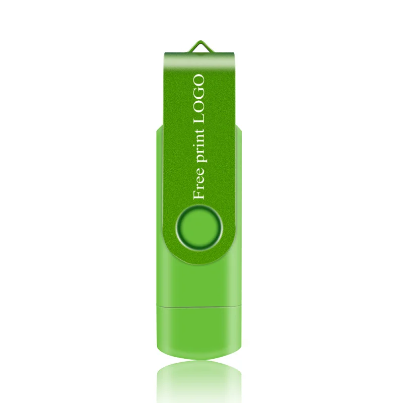 Green Флеш-накопитель 64 Гб 128 ГБ Usb Флешка 32 ГБ 16 ГБ флеш-накопитель 4 ГБ 8 ГБ металлический u-диск OTG флеш-накопитель 16 Гб для карты памяти бесплатный логотип на заказ - Цвет: Green