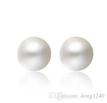 ООН par-де-12-13 мм Mar del Sur blanco perla redonda серьги-гвоздики pendiente 14 k