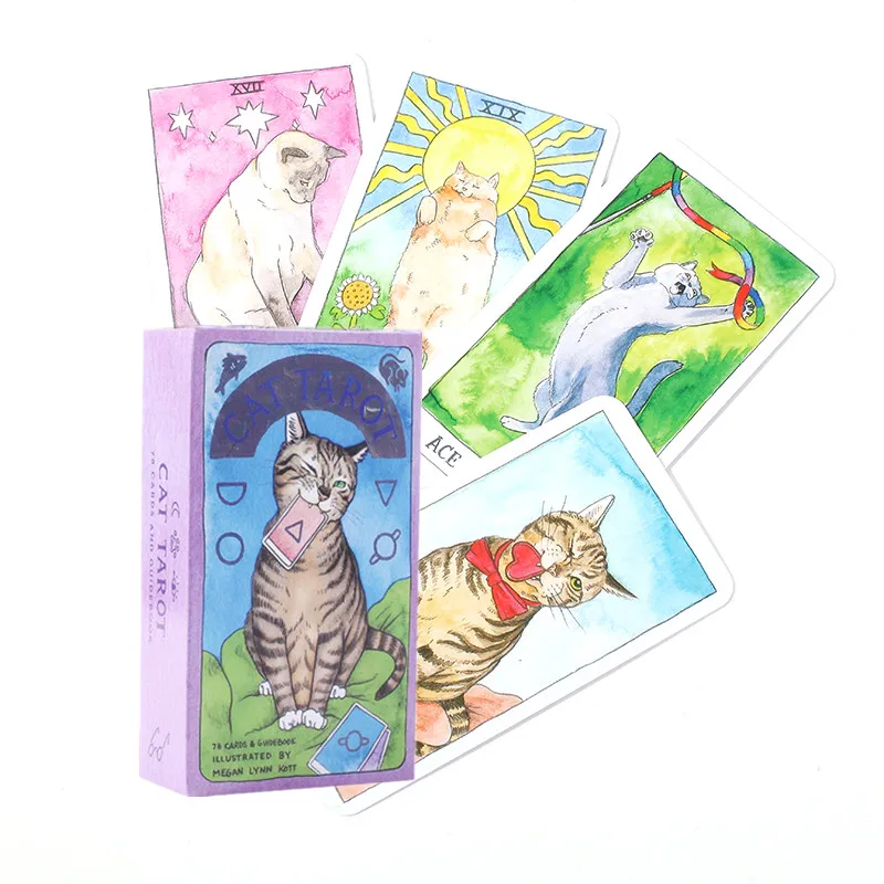 

2020 Cat Tarot Cards Magic Tarot Cards Full English Read Fate Board Game Tarot Deck Board Game Family Playing Cards Gift