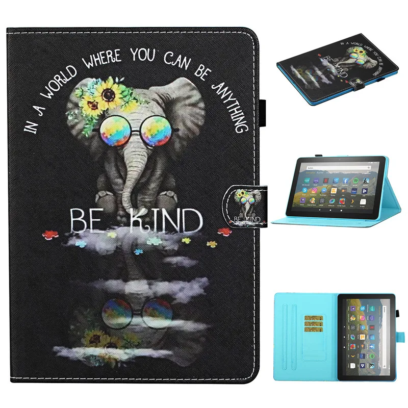 Чехол книжка с рисунком для Amazon Kindle Fire HD 8 2020 чехол подставка из искусственной