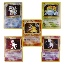 TOMY 5 шт./компл. Charizard Blastoise Venusaur Mewtwo Mew игры покемон торговые карты Мега сценические игры POKEMONS коллекция карточных игрушек