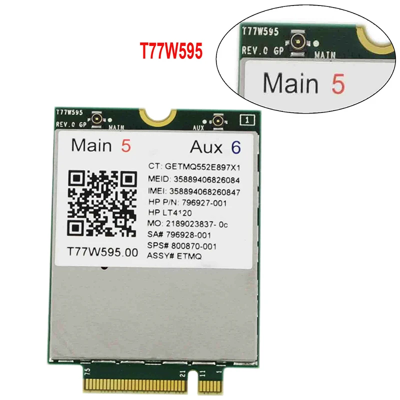Lt4120 X5 LTE T77W595 796928 001 4G WWAN M.2 150 Мбит/с модем для HP Elite X2 840 850 G3 640 650 645 G2