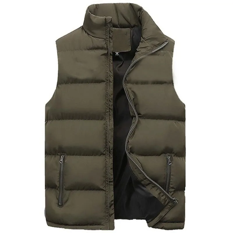 2021 New Autumn Winter Men Vest Jacket For Down Male Cotton-Padded Warm Sleeveless Waistcoat Overcoats Liner Gilet black puffer coat