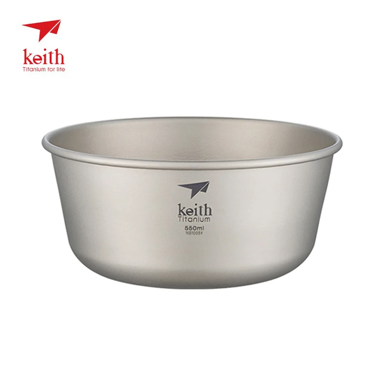 Уличная титановая чаша Keith с двойными стенками Ультралегкая посуда для кемпинга