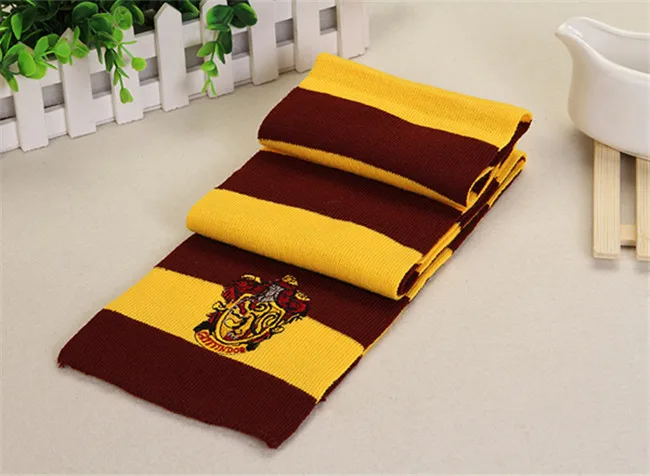 Gryffindor Гермиона Грейнджер костюмы Хогвартс Школа Гриффиндор шарф Ravenclaw шарфы Слизерин Hufflepuff шарф Зимний шейный платок подарки - Цвет: Gryffindor