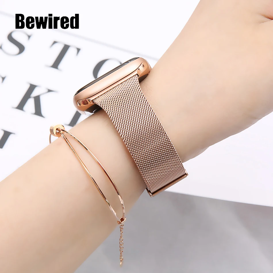 Slim Watch Band for Apple Watch SE 6/5/4 40MM 44MM Metal Bracelet Loop Strap for iWatch Series 3/2/1 38MM 40MM Wrist Watchband