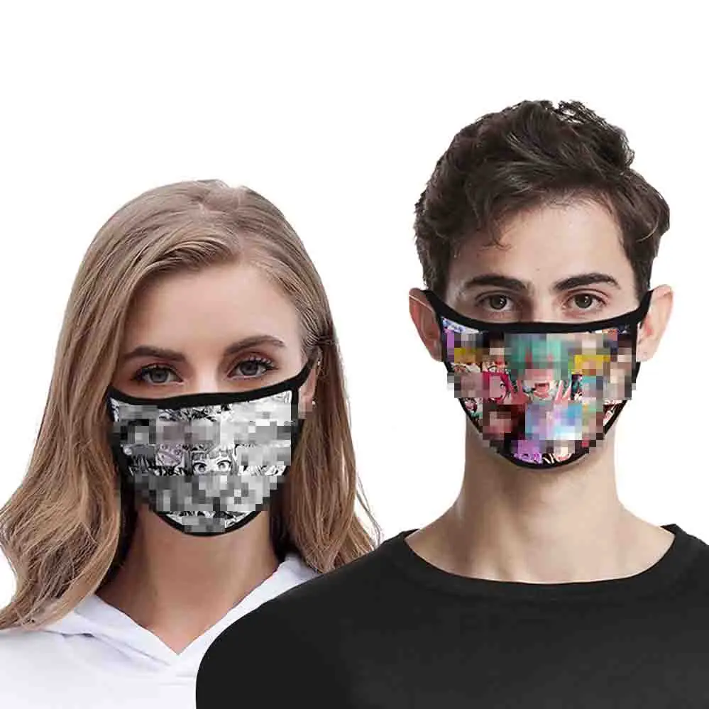 

Ahegao mask (no Protective PM2.5 Filter) Printing Mouth Mask Anti Dust Face Mask Windproof Mouth-muffle Bacteria Proof Flu Mask