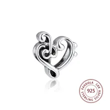 Подходит браслет в европейском стиле Argent Charm 925 пробы серебряный металлический шарик сердце тройной Клиф Подвески бусины для изготовления ювелирных изделий kralen