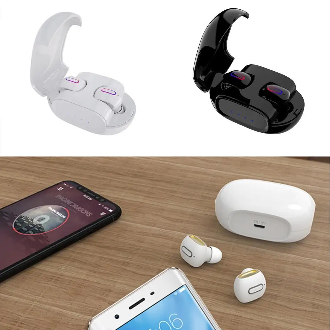 Мини TWS портативные беспроводные наушники Bluetooth 5,0 стерео наушники-вкладыши Беспроводные наушники с зарядным устройством водонепроницаемые Bluetooth наушники