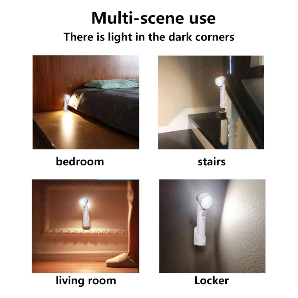 nursery night light Multifunctional LED Motion Sensor Night Light Sensor Emergency Light LED Flashlight Rechargeable/Battery Powered Flashlight night lamp for bedroom wall